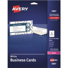 Print-to-the-edge Microperf Business Cards W/sure Feed Technology, Color Laser, 2x3.5, White, 160 Cards, 8/sheet,20 Sheets/pk