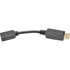 Displayport To Hdmi Adapter Cable, 6", Black