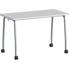 Lorell Training Table - Laminated Top - 29.50" Table Top Length x 23.63" Table Top Width x 1" Table Top Thickness - 47.25" Height - Assembly Required - Gray - Particleboard Top Material