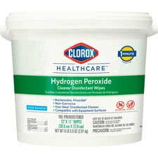 Clorox Healthcare Hydrogen Peroxide Cleaner Disinfectant Wipes - Wipe - 185 / Bucket - 1 Each - White