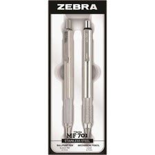 Zebra STEEL 7 Series M/F 701 Mechanical Pencil & Ballpoint Pen Set - 0.7 mm Pen Point Size - 0.7 mm Lead Size - Refillable - 2 / Set