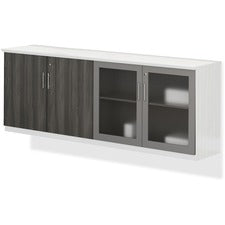 Medina Series Low Wall Cabinet With Doors, 72w X 20d X 29.5h, Gray Steel, Box2