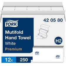 Premium Multifold Towel, 1-ply, 9 X 9.5, White, 250/pack, 12 Packs/carton