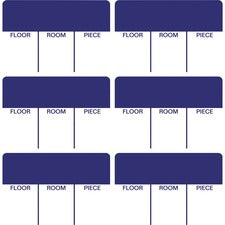 Tabbies Moving Labels - 1/2" Height x 6 3/5" Width x 6 1/2" Length - Removable Adhesive - Blue - 86 / Pack