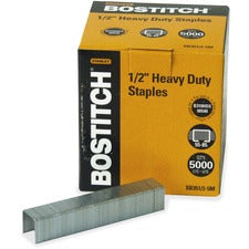 Bostitch 1/2" Heavy Duty Staples 5000 - Heavy Duty - 1/2" Leg - 1/2" Crown - Holds 85 Sheet(s) - Heavy Duty, Chisel Point - Silver - High Carbon Steel1 Each