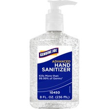 Genuine Joe Hand Sanitizer - 8 fl oz (236.6 mL) - Pump Bottle Dispenser - Hand - Clear - 1 Each
