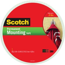 Permanent High-density Foam Mounting Tape, Holds Up To 2 Lbs, 0.75 X 350, White