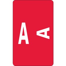 Smead AlphaZ ACCS Color-Coded Labels - "A" - 1" x 1 5/8" Length - Red - 10 / Sheet - 100 / Pack