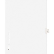Avery&reg; Individual Legal Exhibit Dividers - Avery Style - Unpunched - 25 x Divider(s) - 25 Printed Tab(s) - Digit - 15 - 1 Tab(s)/Set - 8.5" Divider Width x 11" Divider Length - Letter - White Paper Divider - White Tab(s) - 25 / Pack