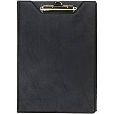 Value Padfolio, Heavyweight Sealed Vinyl, Brass Clip, Inside Front Pocket, Black