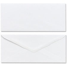 Mead Plain White Envelopes - Business - #10 - 4 1/8" Width x 9 1/2" Length - Gummed - 50 / Box - White