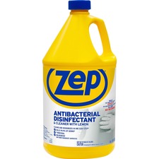 Zep Antibacterial Disinfectant and Cleaner - Liquid - 128 fl oz (4 quart) - Lemon Scent - 1 Each - Blue
