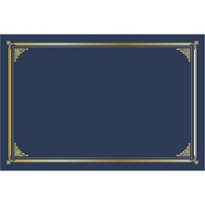 Geographics Certificate Holder - Linen - Gold Foil, Navy Blue - 10 / Pack