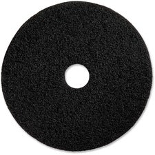 Genuine Joe Advanced Design Floor Pads - 20" Diameter - 5/Carton x 20" Diameter x 1" Thickness - Floor, Stripping - 175 rpm to 350 rpm Speed Supported - Heavy Duty, Flexible, Resilient, Long Lasting - Fiber - Black