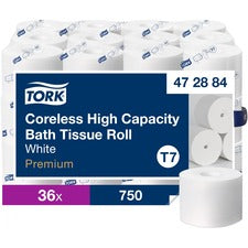 Coreless High Capacity Bath Tissue, 2-ply, White, 750 Sheets/roll, White, 36/carton