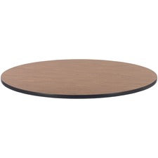 Lorell Medium Oak Laminate Round Activity Tabletop - High Pressure Laminate (HPL) Round, Medium Oak Top - 1.13" Table Top Thickness x 48" Table Top Diameter - Assembly Required