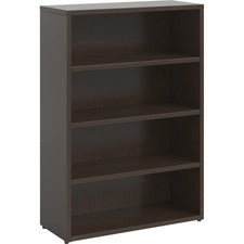 Lorell Prominence Espresso Laminate Bookcase - 34" x 12"48" , 1" Top - 3 Shelve(s) - Band Edge - Material: Particleboard - Finish: Thermofused Melamine (TFM)