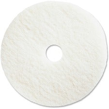 Genuine Joe Polishing Floor Pad - 13" Diameter - 5/Carton x 13" Diameter x 1" Thickness - Floor, Polishing - 175 rpm to 350 rpm Speed Supported - Resilient, Flexible, Non-abrasive, Dirt Remover, Rotate - Resin, Fiber - White