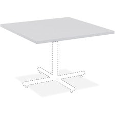 Lorell Hospitality Square Tabletop - Light Gray - Square Top - 36" Table Top Length x 36" Table Top Width x 1" Table Top Thickness - Assembly Required - High Pressure Laminate (HPL), Light Gray