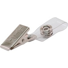Advantus ID Badge Clip Adapters - Metal, Vinyl - 25 / Pack - Silver