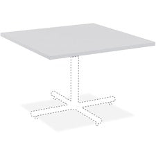 Lorell Hospitality Square Tabletop - Light Gray - Square Top - 42" Table Top Length x 42" Table Top Width x 1" Table Top Thickness - Assembly Required - High Pressure Laminate (HPL), Light Gray