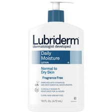 Lubriderm Daily Moisture Lotion - Lotion - 16 fl oz - For Dry, Normal Skin - Applicable on Body - Moisturising, Non-greasy, Fragrance-free, Absorbs Quickly - 12 / Carton