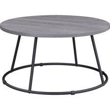 Lorell Round Coffee Table - Round Top - Powder Coated Four Leg Base - 4 Legs x 1" Table Top Thickness x 31.50" Table Top Diameter - 16.75" Height - Assembly Required - Weathered Charcoal