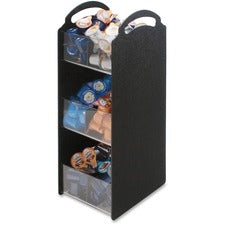 Compact Condiment Organizer, 6 Compartments, 6.13 X 8 X 18, Black