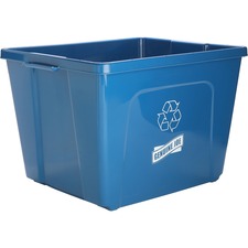 Genuine Joe 14-Gallon Recycling Bin - 14 gal Capacity - Rectangular - Durable, Lightweight - 14.5" Height x 19.5" Width x 15.4" Depth - Blue - 1 Each