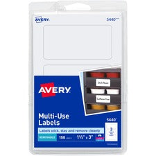 Avery&reg; Removable Labels - 1 1/2" Height x 3" Width - Removable Adhesive - Rectangle - Laser, Inkjet - White - Paper - 3 / Sheet - 50 Total Sheets - 150 Total Label(s) - 150 / Pack