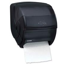 San Jamar Lever Roll Towel Dispenser - Center Pull, Coreless, Roll Dispenser - 1 x Roll - 13.5" Height x 11.5" Width x 11.2" Depth - Pearl Black - 1 Each