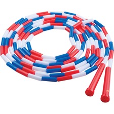 Segmented Plastic Jump Rope, 16 Ft, Red/blue/white