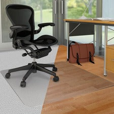 Deflecto DuoMat Multi-surface Chairmat - Carpet, Hard Floor - 53" Length x 45" Width - Lip Size 25" Length x 12" Width - Rectangle - Classic - Clear