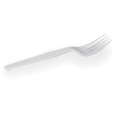 Plastic Cutlery, Heavy Mediumweight Forks, White, 1,000/carton