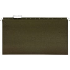 Business Source 1/5 Tab Cut Legal Recycled Hanging Folder - 8 1/2" x 14" - Poly - Green - 100% Recycled - 25 / Box