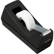 Desktop Tape Dispenser, Weighted Non-skid Base, 1" Core, Black