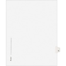 Avery&reg; Individual Legal Exhibit Dividers - Avery Style - 1 Printed Tab(s) - Digit - 20 - 1 Tab(s)/Set - 8.5" Divider Width x 11" Divider Length - Letter - White Paper Divider - Paper Tab(s) - 25 / Pack
