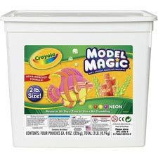 Crayola Model Magic Neon Modeling Material Bucket - Clay Craft - 1 Piece(s) - 1 / Kit - Assorted