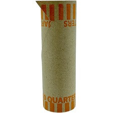 PAP-R Tubular Coin Wrappers - Total $10 in 40 Coins of 25� Denomination - Heavy Duty, Burst Resistant - Kraft - Orange
