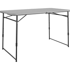 Cosco Fold Portable Indoor/Outdoor Utility Table - 48" Table Top Width x 24" Table Top Depth - 28" Height - Gray - Steel, Resin