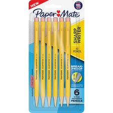Paper Mate Sharpwriter Mechanical Pencils - HB/#2 Lead - 0.7 mm Lead Diameter - Black Lead - Yellow Barrel - 5 / Pack