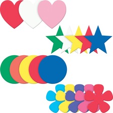 Creativity Street Wonderfoam Shapes Assortment Set - Heart, Star, Circle, Flower Shape - Durable, Strong, Sturdy - Assorted - 1 / Set
