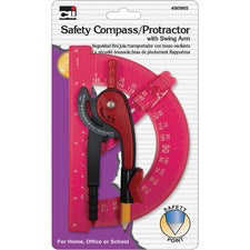CLI Swing Arm Safety Compass/Protractor - Plastic - Assorted - 1 / Display Box
