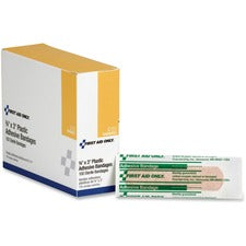 Plastic Adhesive Bandages, 3 X 0.75, 100/box