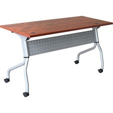 Lorell Cherry Flip Top Training Table - Rectangle Top - Four Leg Base - 4 Legs x 23.60" Table Top Width x 72" Table Top Depth - 29.50" Height x 70.88" Width x 23.63" Depth - Assembly Required - Cherry - Nylon