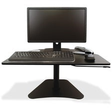Victor High Rise Adjustable Stand Up Desk Converter - Adjustable Standing Desk - 12" to 16.75" Height x 28" Width x 23" Depth - Laminate - Steel, Wood - Black