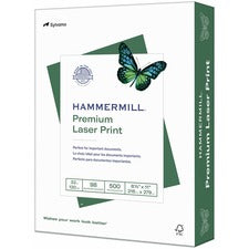 Hammermill Premium Laser Print Paper - 98 Brightness - Letter - 8 1/2" x 11" - 32 lb Basis Weight - Ultra Smooth - 500 / Ream - Acid-free, Jam-free, Archival-safe