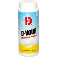 D-vour Absorbent Powder, Lemon, 16 Oz Canister, 6/carton