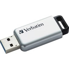 Store 'n' Go Secure Pro Usb Flash Drive With Aes 256 Encryption, 64 Gb, Silver