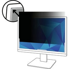 3M Privacy Filter Black, Matte - For 27" Widescreen LCD Monitor - 16:10 - Scratch Resistant, Fingerprint Resistant, Dust Resistant - Anti-glare